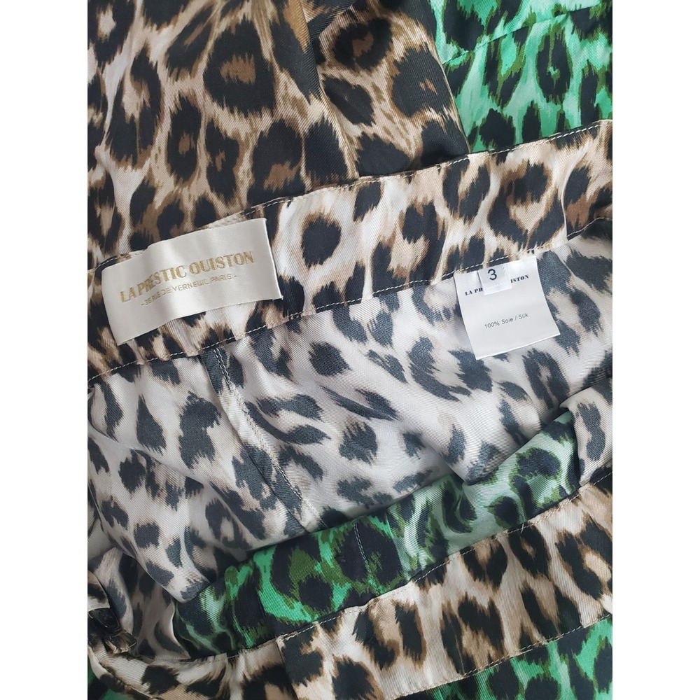 la Prestic Quiston women's leopard-print suit, 100% silk, size M Kimono-pants - Picture 13 of 16